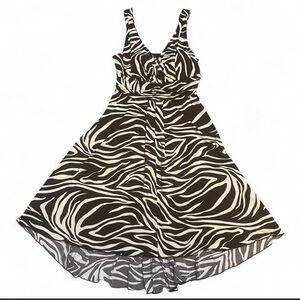 En Focus Studio Stylish Y2K Zebra Print Babydoll Dress size 8M